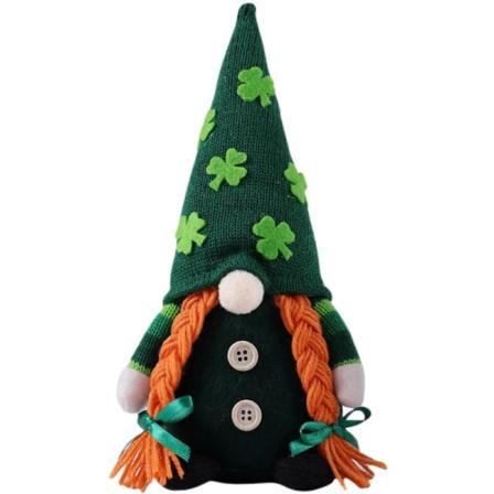 Irsk Nisse Dekoration Grøn Hat Helligdag 'S Dag Nisse Plys Håndlavet Irsk Leprechaun til Helligdagens Fest Hjem-B
