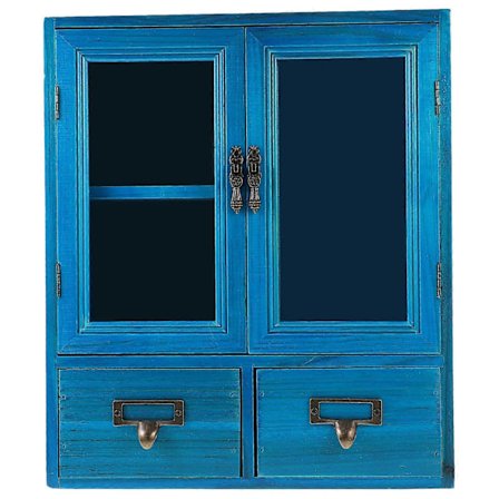 Förvaringsskåp i trä för sängen Väggskåp Vintage Trä Vitrinskåp