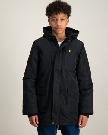 Lyle & Scott Fleece Lined Padded Coat Zwart Jassen Jongens - Kids Brand Store