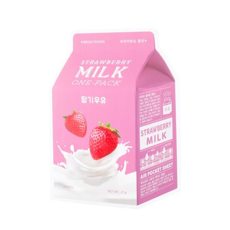 A'PIEU Viso Strawberry Milk One-Pack 21g - Maschera Illuminante