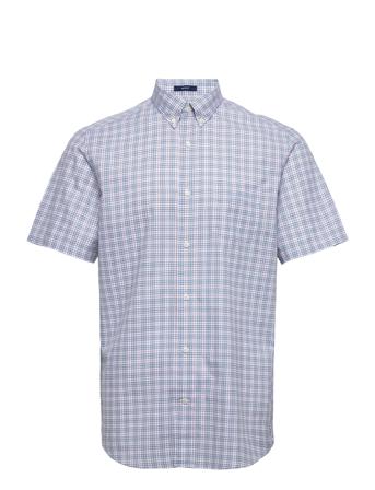 D1. Reg Twill Check Ss Bd Kortärmad Skjorta Multi/mönstrad GANT