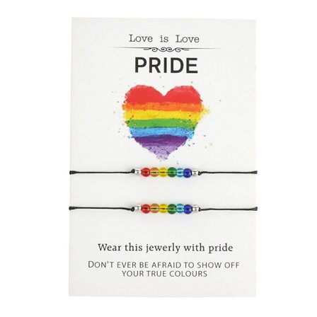 Pride LGBT Regnbue Armbånd, Kjærlighet er Kjærlighet Flettet Tau Relasjonsarmbånd