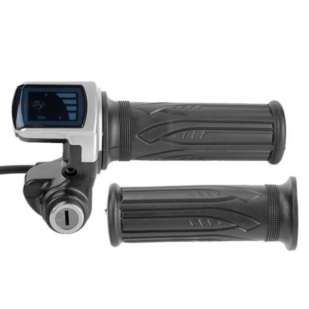 AYNEFY Sähköpyörän Kaasukahva, 36V Puolikierrettävä Kaasukahva Avainlukolla ja Ilmaisimella