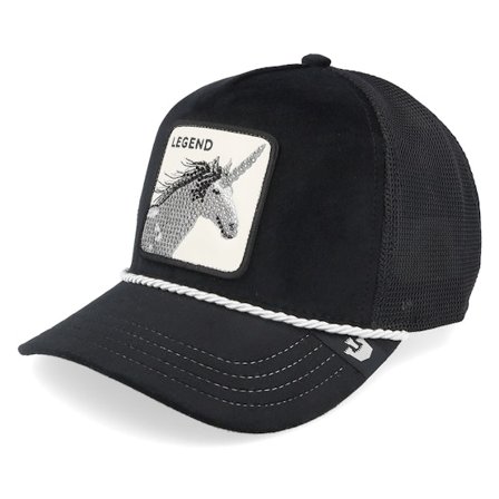 Goorin Bros. - Sort trucker Kasket - Onyx Legend Velvet Jewel Tones Black A-Frame Trucker @ Hatstore