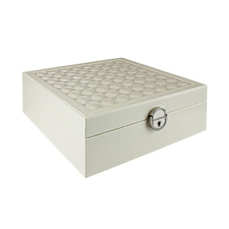 Vatteret Smykkeskrin med Rejseskrin - Hvid