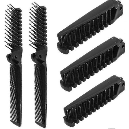 Sammenklappelig hårbørste, 5-pak bærbar rejsehårbørste hårkam, sammenklappelig plastik