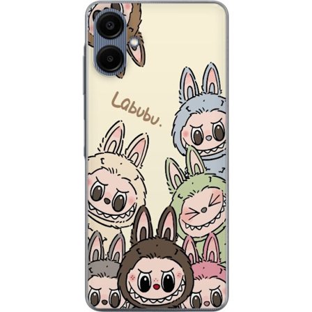 Kompatibelt Mobildeksel til Samsung Galaxy A06 Monster kanindukke med blomsterkrans vinylfigur