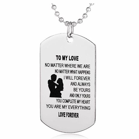 TO MY LOVE Army Halsband Dog Tag DIY Bokstäver Personligt halsband Tröja kedja