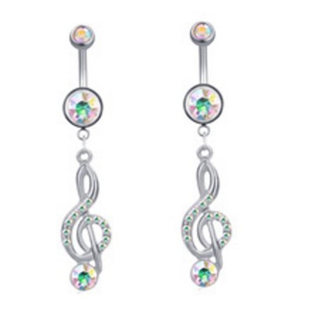 Navle-Belly Button Ring Kropspiercing 316l Stål Musik Dangle