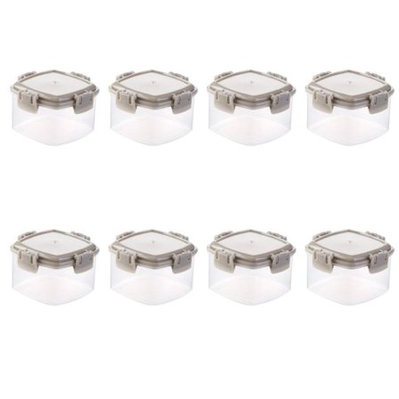 Bærbar stabelbar beholder, lekkasjesikker, fryserlagring, grå