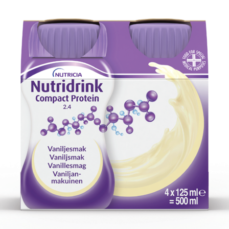 Nutridrink Compact Protein Næringsdrikk, Vanilje, 4x125 ml