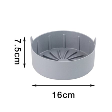 Uusi silikoninen airfryer kahvalla, pyöreä ja neliönmuotoinen silikonikori, elintarviketurvallinen, helppo puhdistaa, airfryer-uunin lisätarvikkeet, 