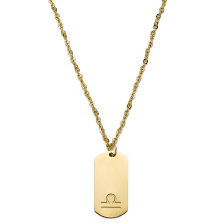 Vægt Zodiac Guldfarvet Stålhalskæde til mænd - Stålhalskæder