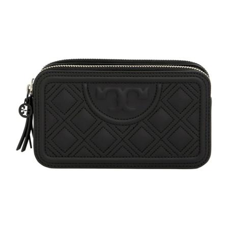 Tory Burch, Fleming Double-Zip Mini Bag Czarny, Kobieta, Rozmiar: ONE Size