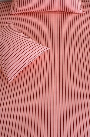 Jotex - Faconsyet Lagen Økologisk Pink/rostfärgad - SIMA - Køb Faconsyede lagener hos Jotex