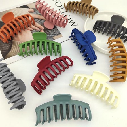 12 Store Matte Hårklemmer i Ulike Farger - 11 cm Sklisikre Store Hårklemmer, Perfekte Kjeve-Hårklemmer for Kvinner og Tynnere Hårstyling