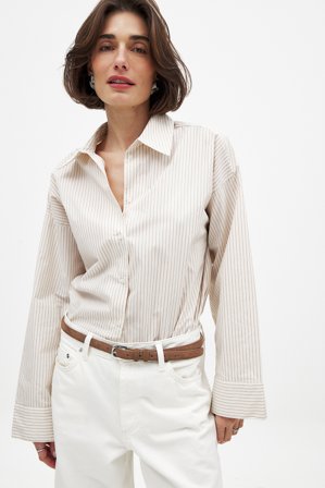 Premium Selection - Tynt skinnbelte - Ekte skinn - Brun - XXS / XS