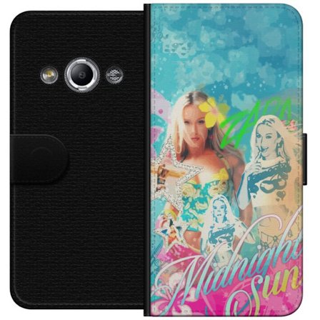 Yhteensopiva Lompakkokotelo Samsung Galaxy Xcover 3 Seikkailumaailma Steve, Creeper ja eläimillä värikkäässä palikkagrafiikassa