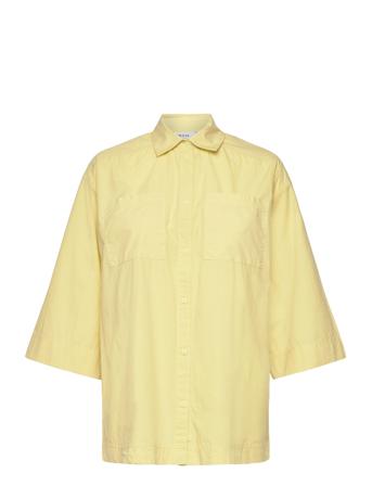 Mschmarilla Haddis 3/4 Shirt Langermet Skjorte Gul MSCH Copenhagen*Betinget Tilbud