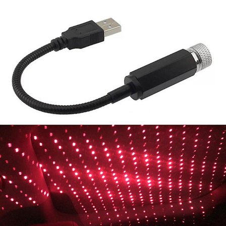 Led Bil Tak Stjärnklar Atmosfär Ljus USB-driven Projektorlampa Bil Tak Interiör Dekor Ljus Auto Dekoration Tillbehör| |