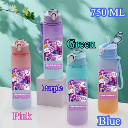 750 ml KPop Demon Hunters Gradient -vesipullo - HUNTR/X Rumi Mira Zoey Jinu -lahja lapsille