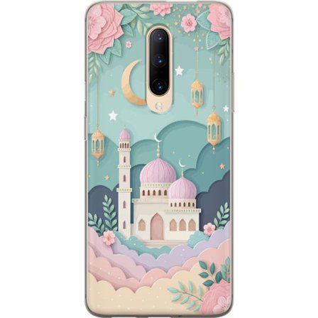 Kompatibel Mobilcover til OnePlus 7 Pro Håndtegnet rejseinspireret mønster med verdenskort, fly, hjerter og vintage eventyrstema