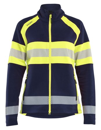 Blåkläder 4718-1010 Fleecejacka varsel klass 1, microfleece, dam Marinblå/gul, Kläder