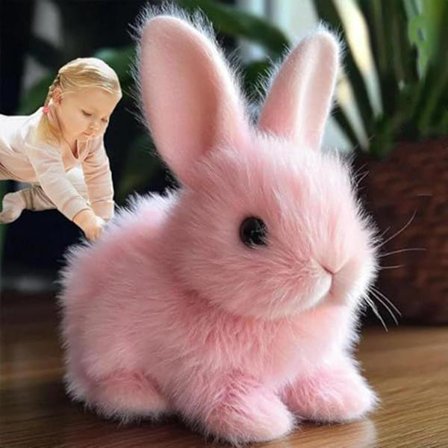 Interaktivt Kanin Plyslegetøj med Realistisk Hoppebevægelse, Påskegave til Børn, Elektrisk Kanin Legetøj Sæt med 1 (Hvid)[HK]