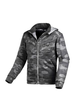 Motorradjacke Macna District Print Grauer Druck S