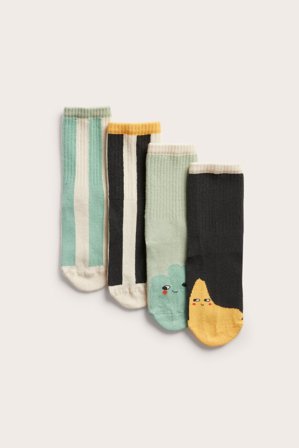 Kappahl | Mönstrade strumpor 4-pack Grön 31/33 | Grön