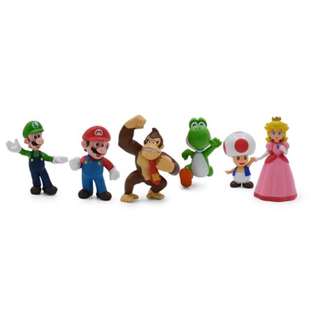 Super Mario figurer set leksaker, paket med 18 huvudkaraktärer All-star samlarfigur, presenter