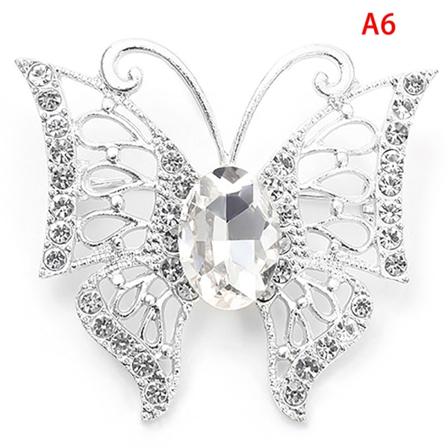 Alloy Rhinestone Butterfly Brosje Mote All-match skjerf Buckl A6