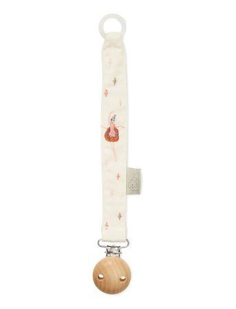 Cam Cam Copenhagen Embroidered Pacifier Holder - Gots - Cream - ONE SIZE