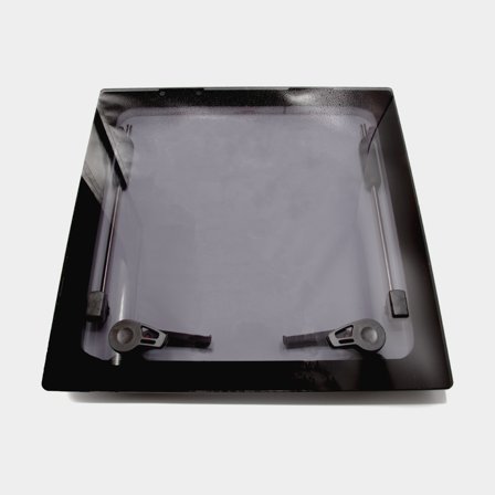 Escotilha de convés Lewmar Flush 2G 60, com haste, 95°, 507 x 507 mm (medida de corte), 577 x 577 mm (medida externa), preto/cinza claro