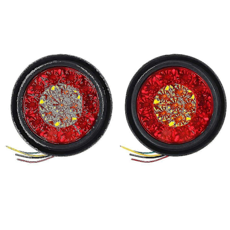 2 kpl 12V 16 LED:n pyöreät autojen takavalot, keltaiset ja punaiset, sumuvalot, jarruvalot, ajovalot, peruutusvalot, T-malleille