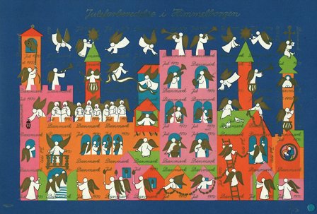 Danmark - julmärkeark 1970 - Utakket - Ufoldet