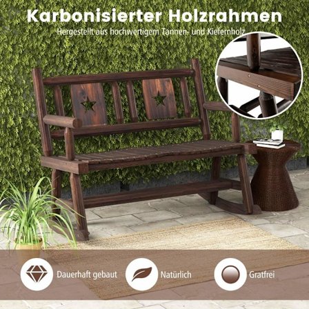 Havebænk vejrbestandig gyngebænk med ryglænsbænk kan holde op til 320 kg