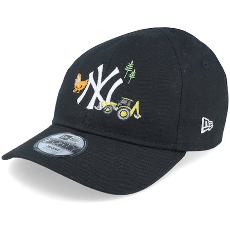 New Era - Kids New York Yankees Infant Icon 9FORTY Black/White Adjustable Adjustable Black Cap - MLB @ Hatstore