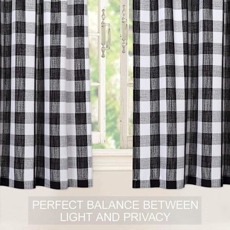 Rutiga Bistrogardiner Kök KökGardiner (Svart & Vit 52*18 Tum)