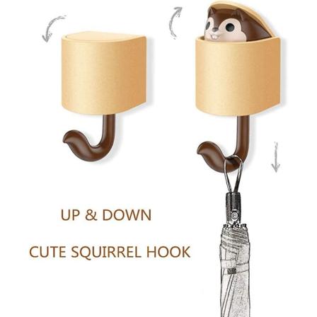 Piao 4kpl Liimakoukut Söpö sarjakuva Creative Squirrel seinäkoukut 4 väriä Heavy Duty seinäkoukut lastenhuoneeseen Olohuone Makuuhuone