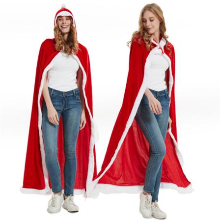 Julkappa Red Hooded Cape Party-kostym För Vuxen 150