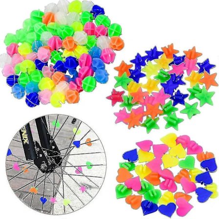 144 stk. cykel-egerperler, plastik cykel-egerhjulsdekorationer