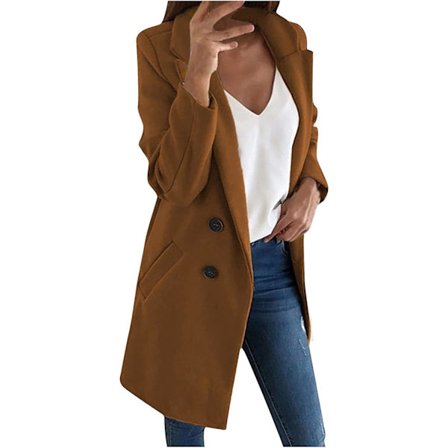 Elegant Dam Plus Size Varm Kappa Cardigan Vinter Solid Långärmad Ytterkläder