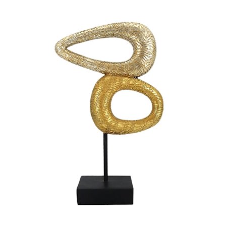 Drip-koriste-toteemi, polyresiini, kulta/musta, 16x6x25cm