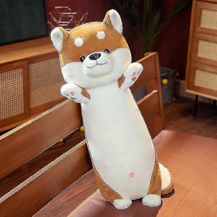 1 stk. 65cm Sød Shiba Inu & Husky Plyslegetøj Kawaii Dyre Dukker Fyldt Blød Hundepude Til Pige