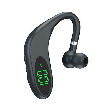 Bil Bluetooth-headset med öronkrok, LED-digital display, vattentät sport-hörlurar, 9d Hifi Stereo Surround HD-samtal, trådlös
