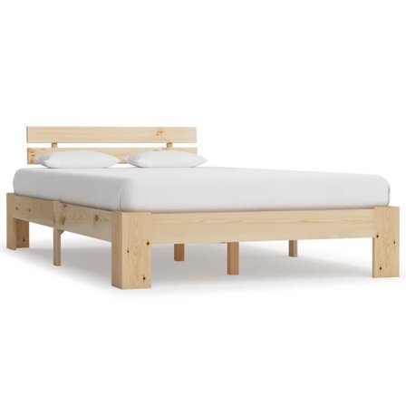 VidaXl Sängram Massiv Furu Med Huvudgavel 120X200 Cm - Litenleker