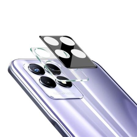 IMAK Realme 8i karkaistua lasia oleva linssikalvo akryylilinssien suojuksella - Musta Black