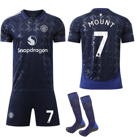 Manchester United 2024-2025 Barn Bortatröja Nr.7 Mount Nr.7 MOUNT[BT]