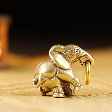 Kreativ liten elefant liten ornament solid elefant nøkkelring bil anheng menn og kvinner anheng pyntegjenstand, 1 stk